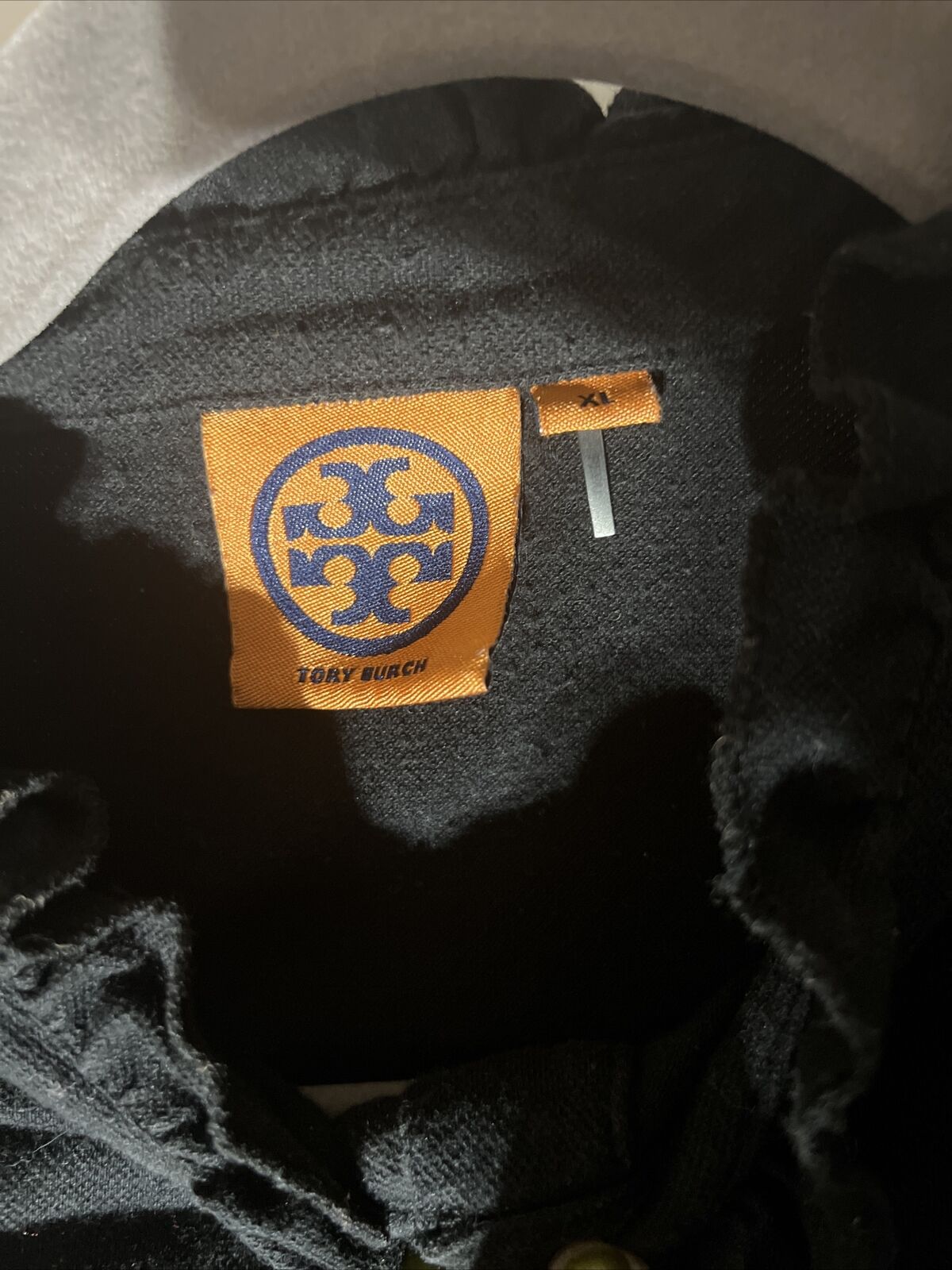 Tory Burch Lidia Black Ruffle Polo Shirt Top Size… - image 3