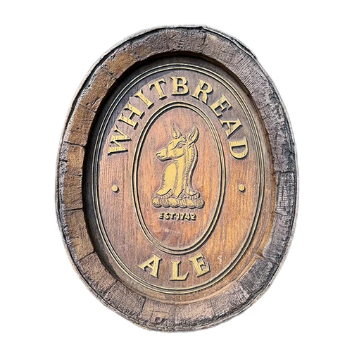 Vintage Whitbread Pale Ale Beer Hanging Wood Carved Sign Bar Decor Wall Art 1742
