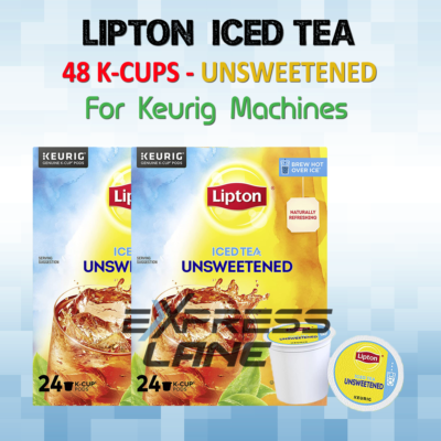 LIPTON 48 K-Cups Iced Tea Pods Capsules KEURIG Unsweetened Black