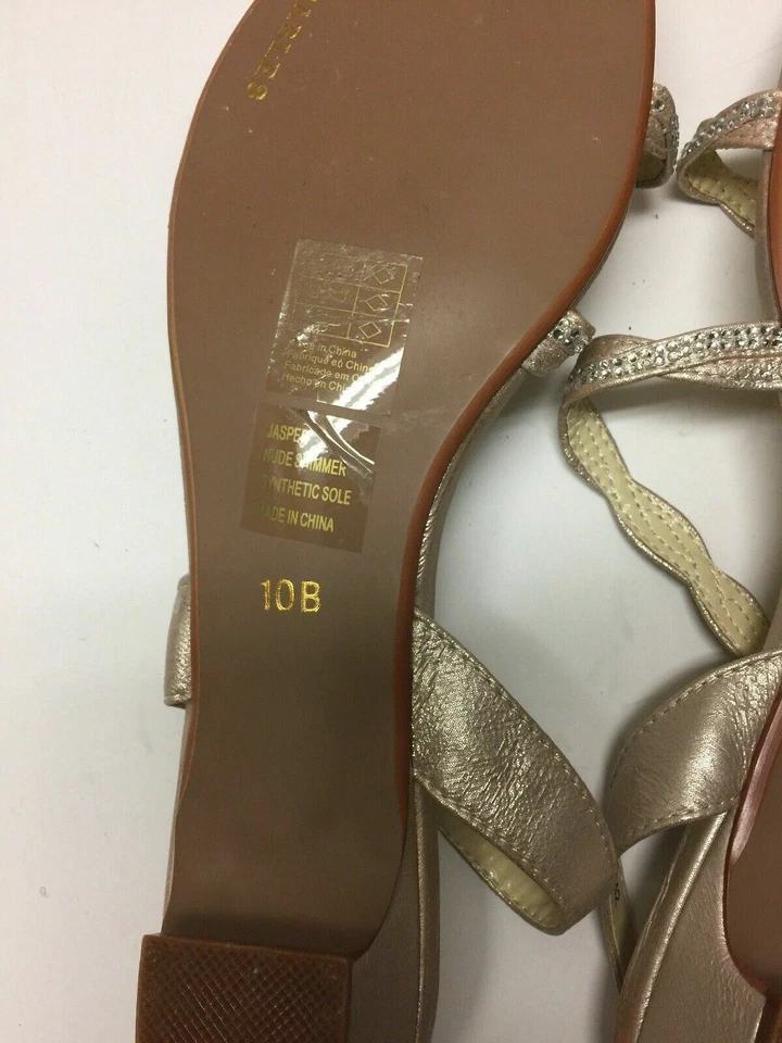 Sandalia de tacón Dyeables para dama de 1 pulgada talla 10 B correas con joyas A233 Foto 4 de 4