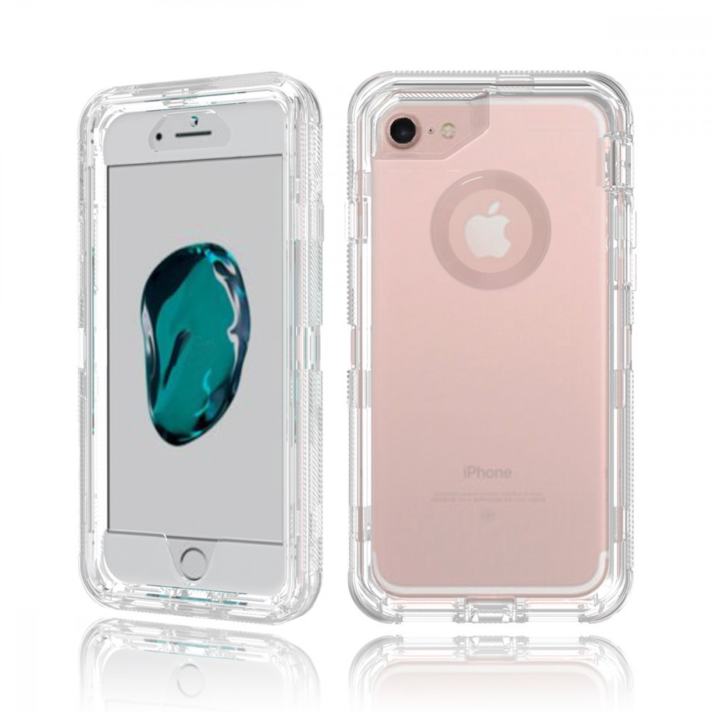 Clear For iPhone Transparent Heavy Duty Case with Screen Belt