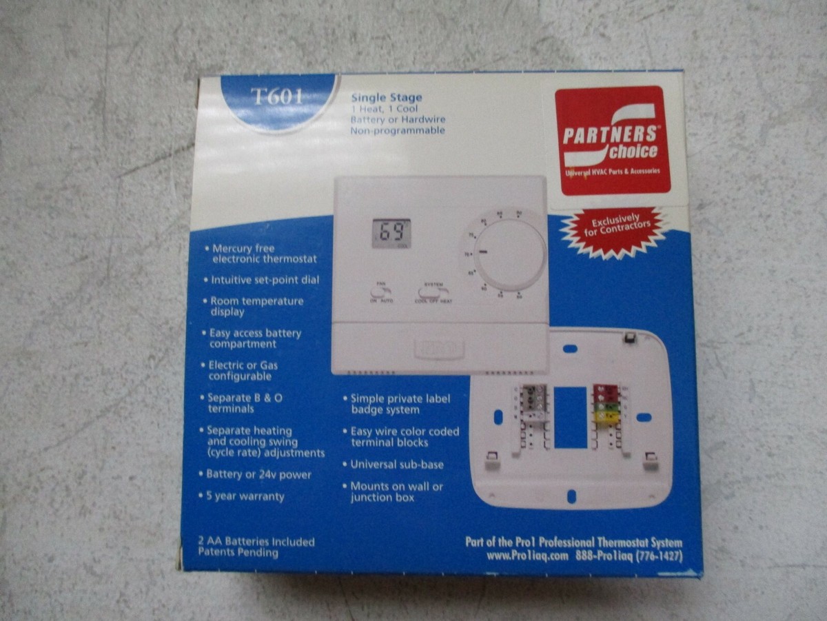 NEW IN BOX Pro1 IAQ T601 Non-Programmable Thermostat FREE SHIPPING | eBay