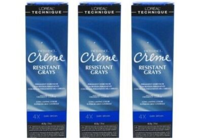 BL Loreal Excel Creme Resist#4X Dark Brown 1.74 oz - THREE PACK