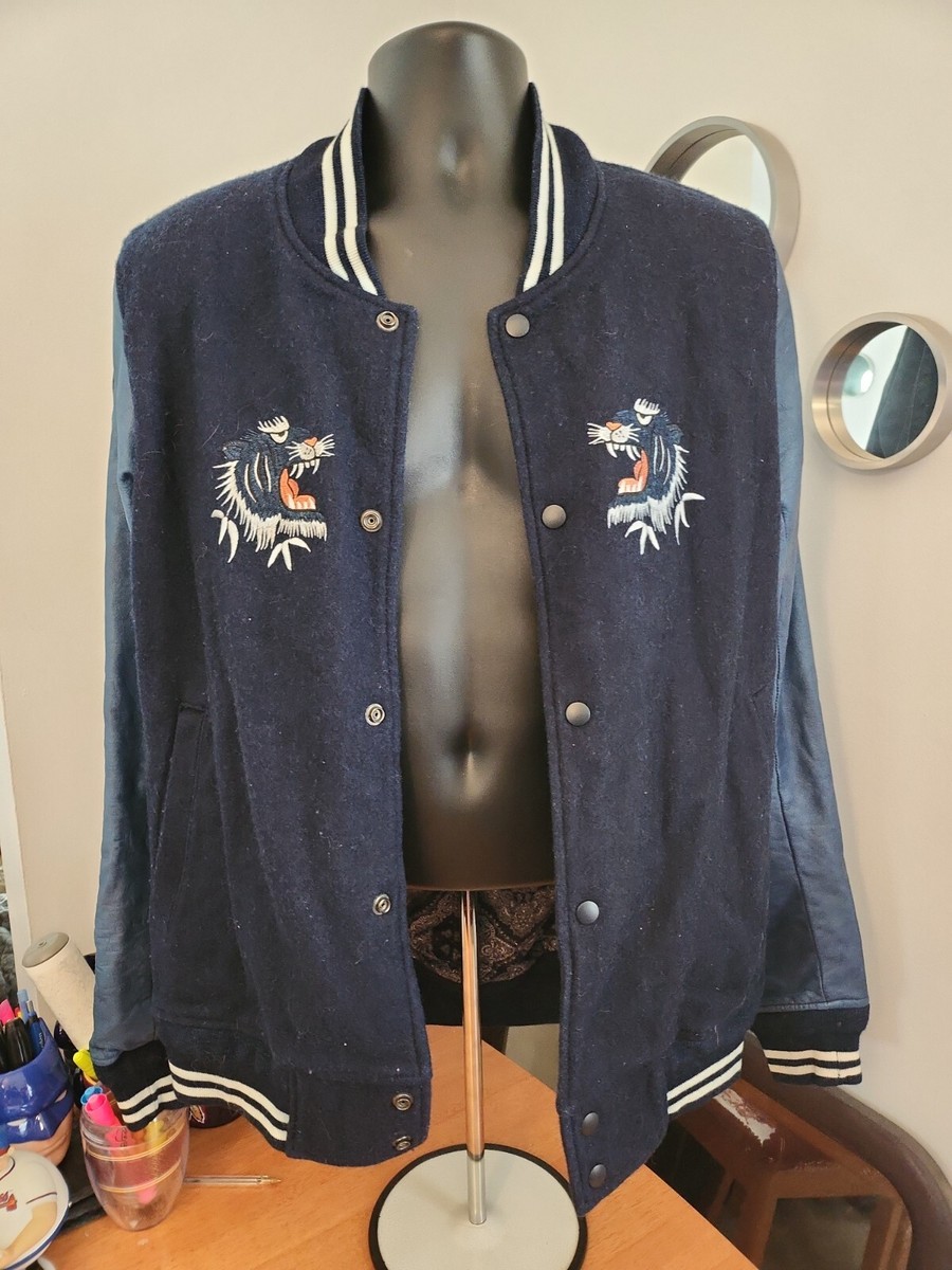 Golden State Remi Relief Varsity Jacket Mens XL Oxhide Wool Made