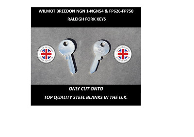 2 X WILMOT BREEDON NGN 1-NGN54 & FP626-FP750 RALEIGH FORK KEYS