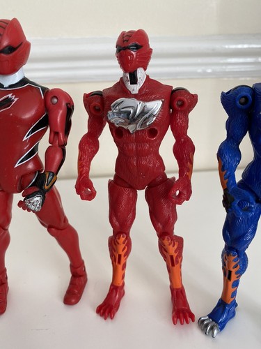 Power Rangers Jungle Fury Figures x4 Red and Blue Rangers - Picture 4 of 5