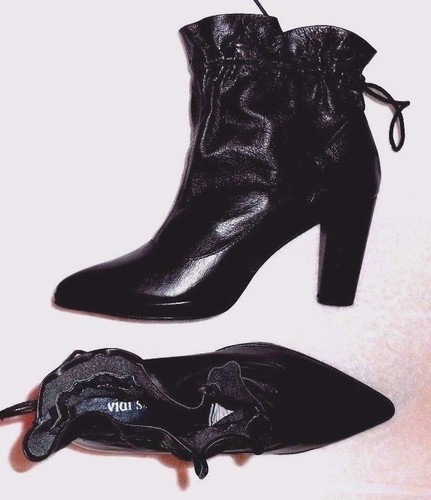 Bottines Kurt Geiger à Enfiler En Cuir Noir Pointure 37 - Fabriquées En Espagne - Neuves Sans Emballage