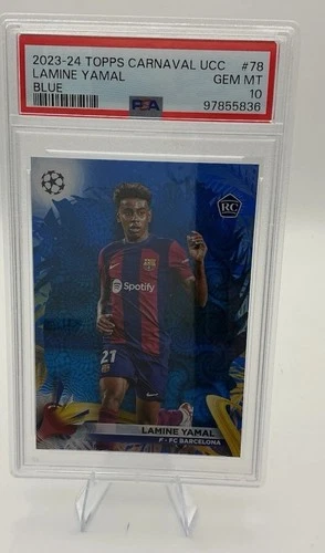 PSA 10 LAMINE YAMAL 2023-24 Topps Carnival UCC #78 Blue Rookie RC /99