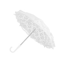 Mini White Lace Umbrella, 16.5x18 inch Vintage Bridal Lace Decorative Umbrell...