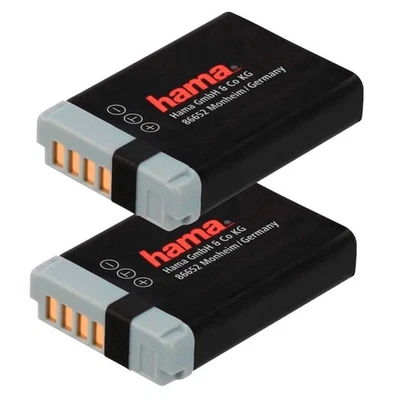 2 baterías Hama Li-Ion adecuadas para Canon NB-13L PowerShot G5-X G7-X G9-X SX740, etc.