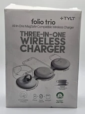 TYLT Folio Trio 3-in-1 Wireless Charger Pad with MagSafe - White (QITRIOMSW-T)