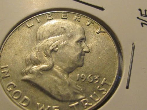 1963 P FRANKLIN HALF DOLLAR,  SILVER  Circulated VF