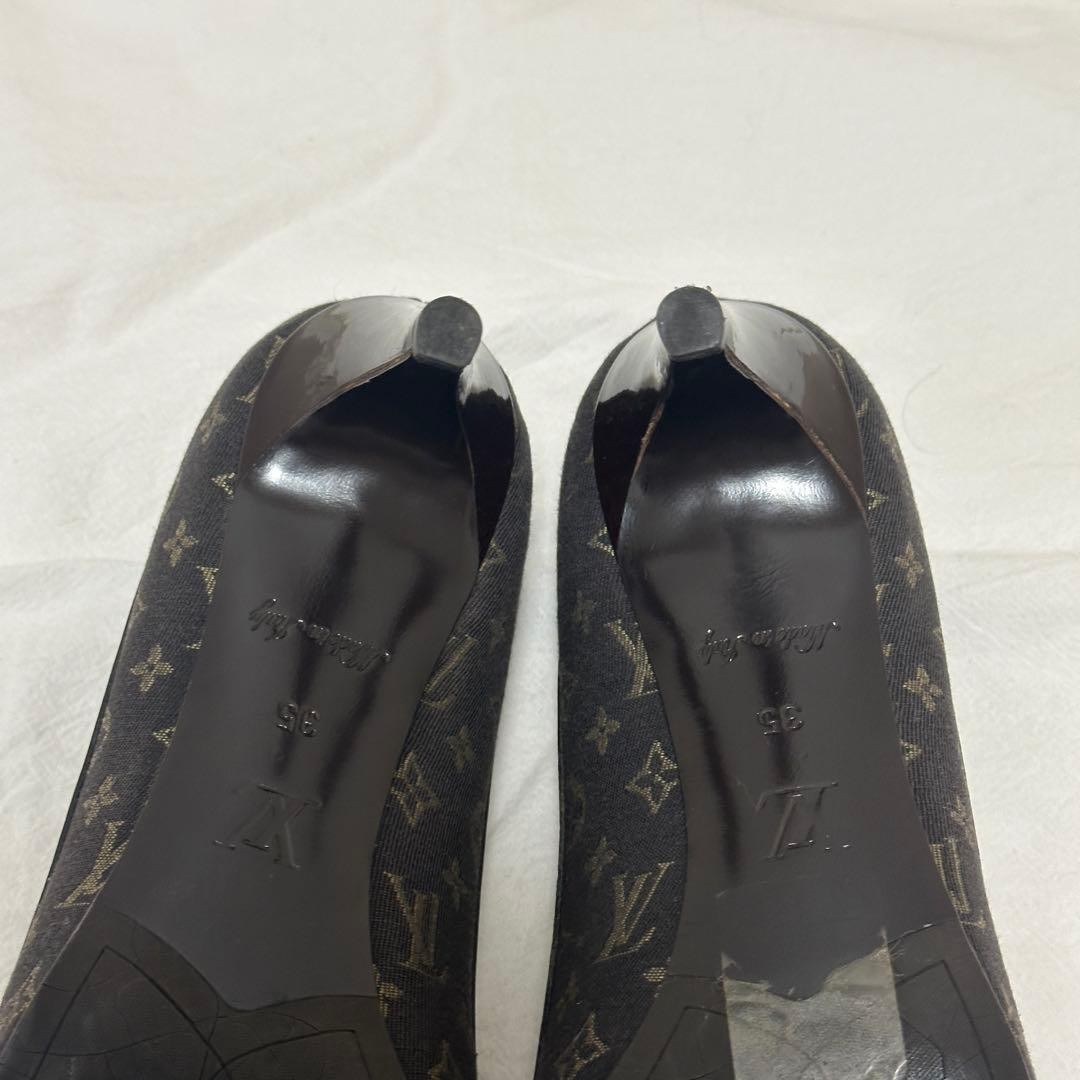 LOUIS VUITTON Pumps Heel Monogram Canvas Brown EU 35 135329K Authentic thumbnail 4