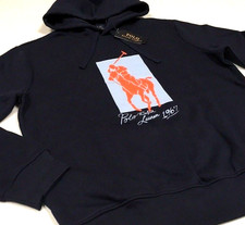 Polo Ralph Lauren Rubber Big Pony Rugby Fleece Pullover Sweatshirt Hoodie Medium