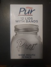 Canning Jar Lids Wide Mouth Pur Lids With Bands  Fits Ball Kerr Jars Pack of 12