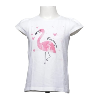 Tausendkind, T-shirt, Größe: 116/122, Weiß/Pink, Baumwolle/Elasthan, Print #vIp