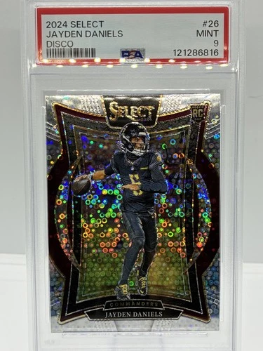 2024 Panini Select Jayden Daniels Disco Silver Prizm PSA 9 Pop 4!🔥RC Rookie🔥