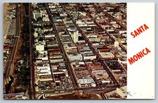 Santa Monica Blvd CA Aerial Central District Beach City Postcard
