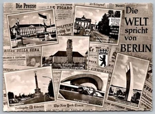 Berlin Landmarks Collage Schloss Bellevue Brandenburger Tor Vintage RPPC