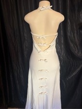 White Tie-Back Halter Maxi Dress