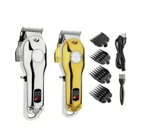 Professional Barber Hair Clipper Cordless With Attachments & LED Display For Men