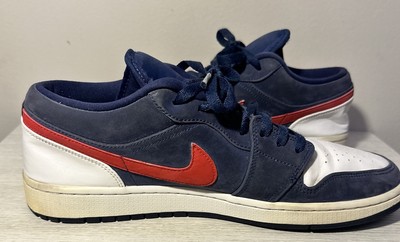 Nike Air Jordan 1 Low 'USA' Midnight Navy/Gym-Red White Men's Size