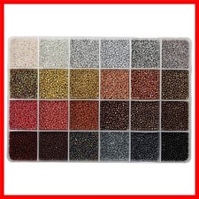 12/0 Glass Seed Beads About 15600pcs 24 Colors Loose Seed Beads 2mm 24 Colors A