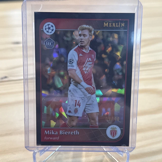 2024/25 Topps Merlin UEFA Club Competitions Mika Biereth Black Atomic /10 Monaco