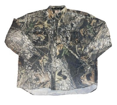 Mossy Oak Apparel Button Up Shirt Mens XL Break Up Camouflage Long Sleeve
