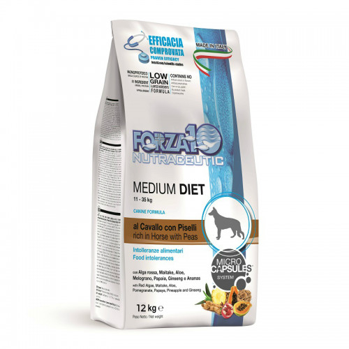 Forza 10 Cavallo e Piselli Medium Diet 12 Kg - Crocchette per Cani Medi