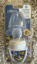 Dr. Brown's Fresh Firsts Silicone Feeder Safe  Easy Self-Feeding Grey BPA Free
