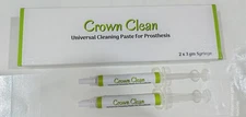 Dental CROWN CLEAN a Universal Cleaning Paste for Prosthesis 2 x 3gm Syr Pack