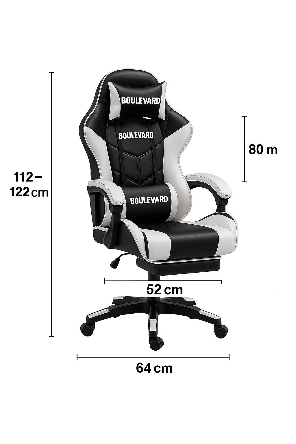 Boulevard gaming chair black red base and wheels