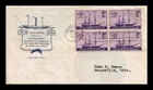 DR JIM STAMPS US COVER STEAMSHIP SAVANNAH FDC SCOTT 923 BLOCK OF 4 HF CACHET