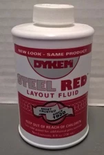 DYKEM STEEL RED LAYOUT FLUID 8 OZ. BOTTLE W/ BRUSH CAP 80496