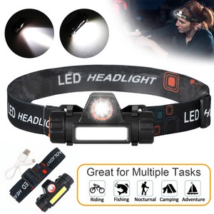 2-Modes-USB-Rechargeable-Headlamp-COB-LED-Headlight-Head-Light-Torch-Flashlight