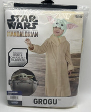 Toddler Child's Size 2T-3T Star Wars GROGU Halloween Costume Robe Headpiece