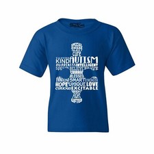 Autism Puzzle Piece Word Cloud Youth's T-Shirt Awareness Be Kind Shirts