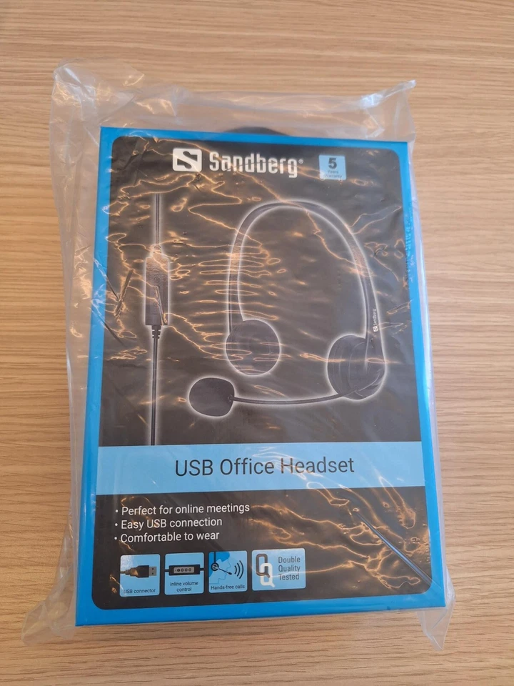 SANDBERG USB Office Headset Headphone Online Meeting Computer Cuffie PC - Immagine 2 di 4