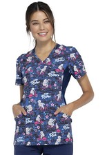 Slow Rider Cherokee Scrubs iFlex Mock Wrap Knit Panel Top CK642 SWRD