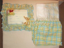 Vintage Rare Winnie the Pooh Tigger 2 Pc Nursery Pillow Crib Skirt Ruffle