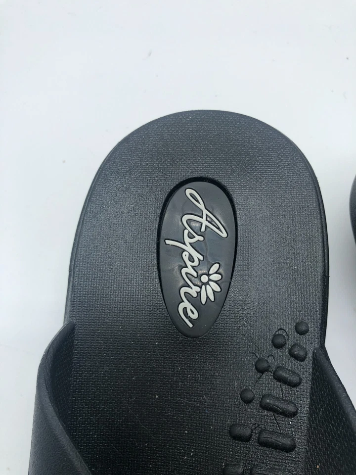 Chanclas Okabashi Aspire para mujer M (7-7,5) negras sin cordones zapatos de cuña baja Foto 2 de 4