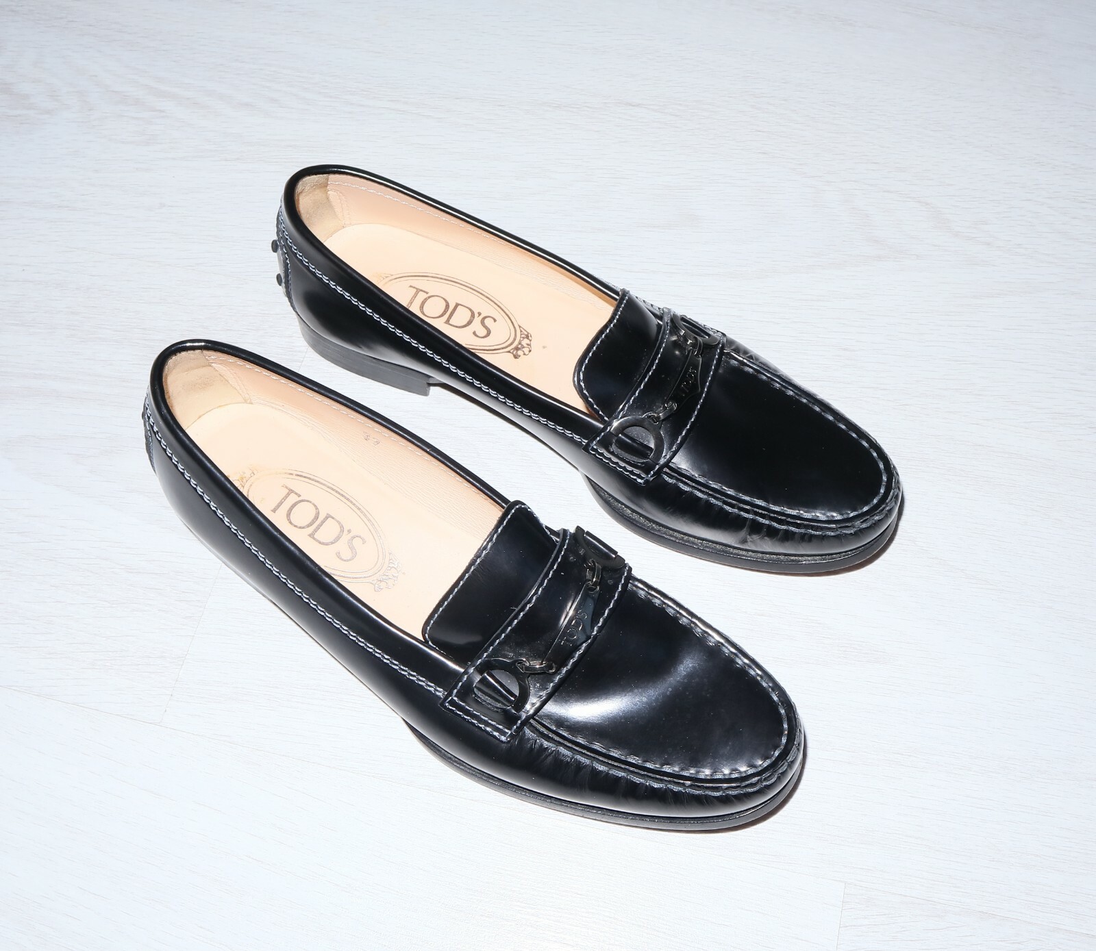 TODS Womens Black Patent Leather 