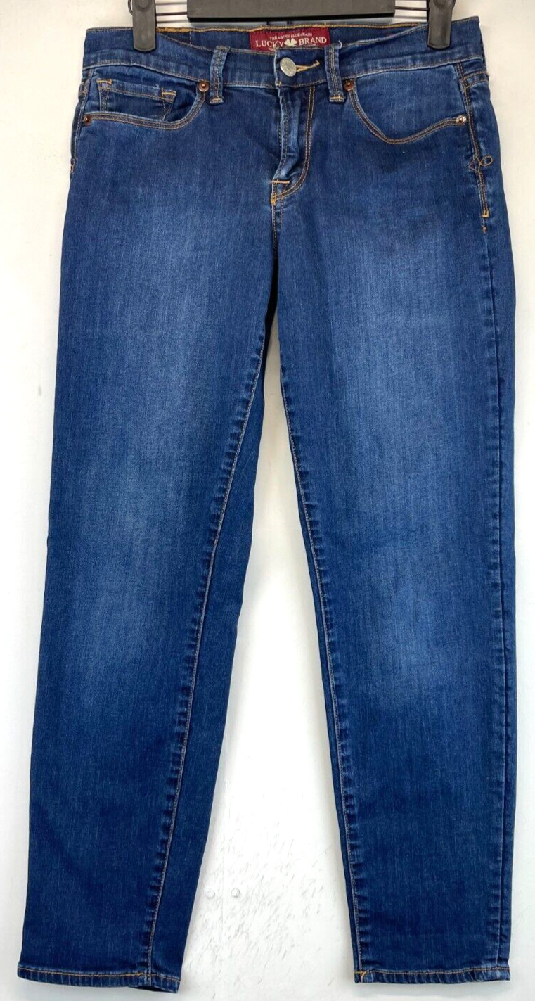 LUCKY BRAND Jeans - Womens Size 4/27 - Blue Sofia Capri - Embroidered (2760)