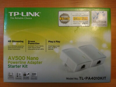 TP-Link AV500 Nano Powerline Starter Kit - White TL-PA4010KIT Internet solutions