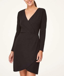 ann taylor black wrap dress