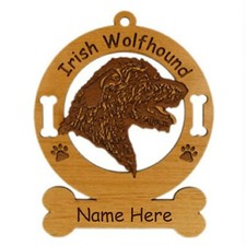 Irish Wolfhound Head Dog Ornament Personalized With Your Dogs Name 3391