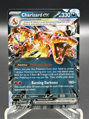 Pokémon TCG Charizard ex Sv03: Obsidian Flames 125/197 Holo Double