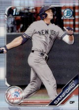 2019 BOWMAN DRAFT CHROME 1ST REFRACTOR NEW YORK YANKEES - JAKE SANFORD #BDC-82