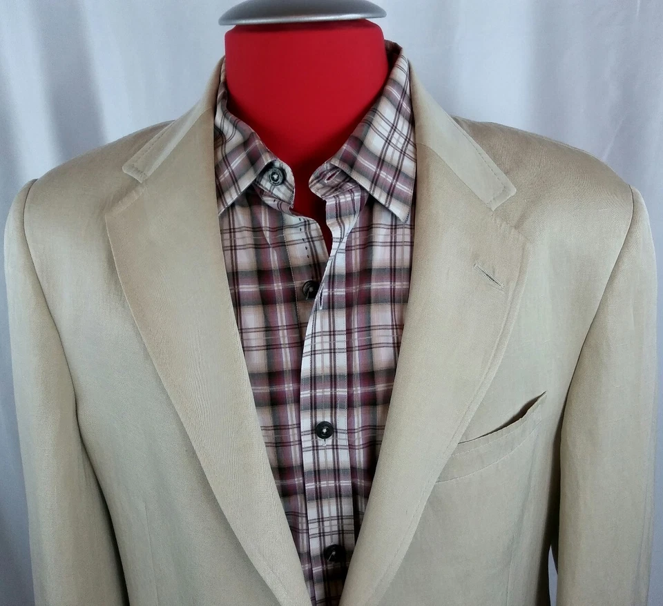 Blazer Coppley Tostado 42T 2btn Doble Ventilación 55% Seda 45% Lino  Foto 2 de 4